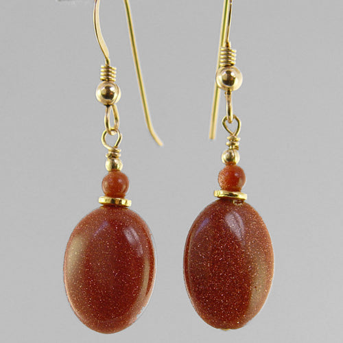 Goldstone Oval Earrings