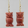 Goldstone Owl Earrings