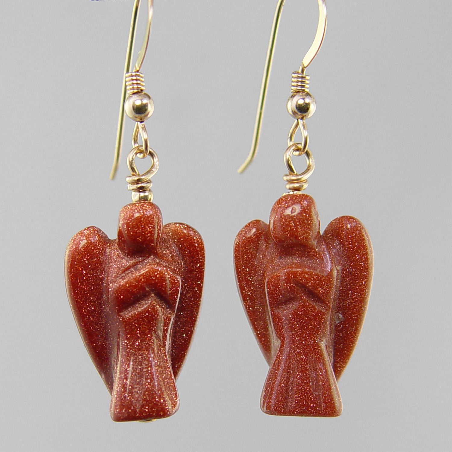 Goldstone Angel Earrings