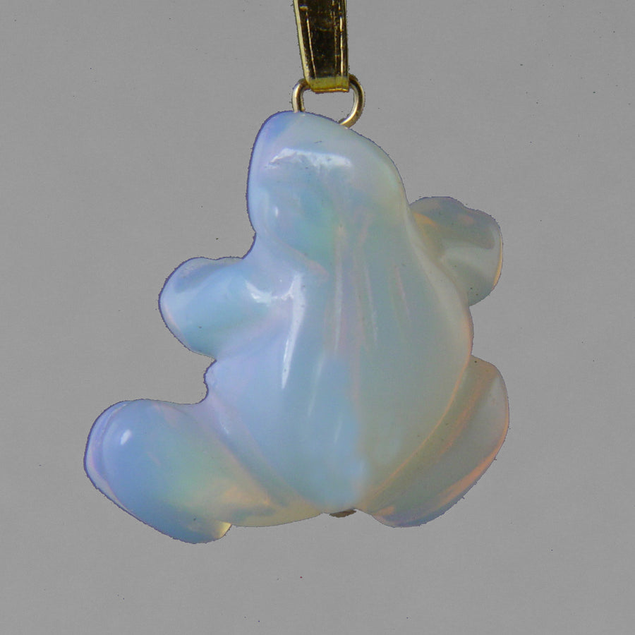 Sea Opal Frog Pendant