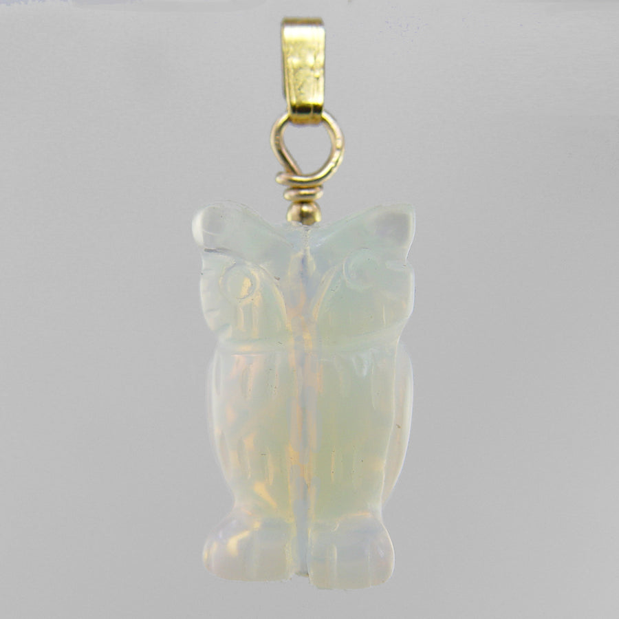 Sea Opal Owl Pendant