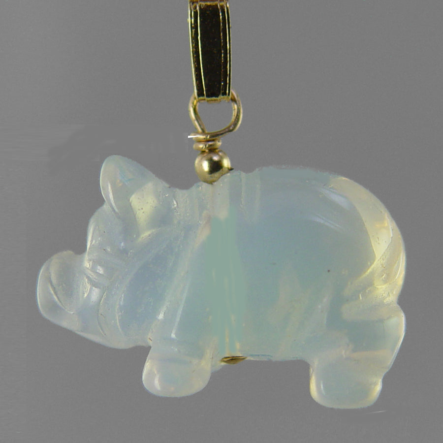 Sea Opal Pig Pendant