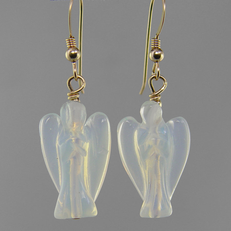 Sea Opal Angel Earrings