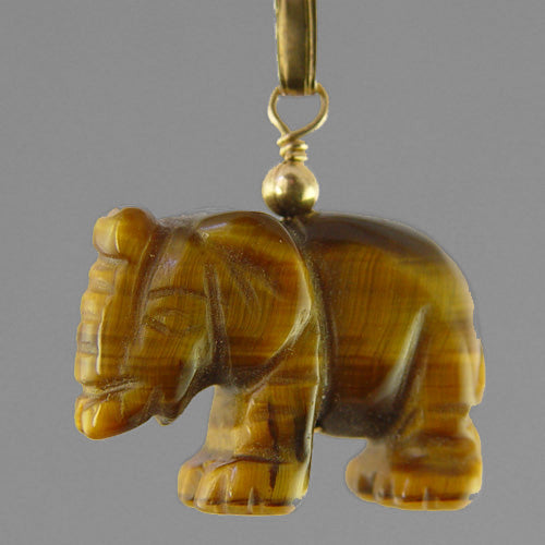 Tigereye Elephant Pendant