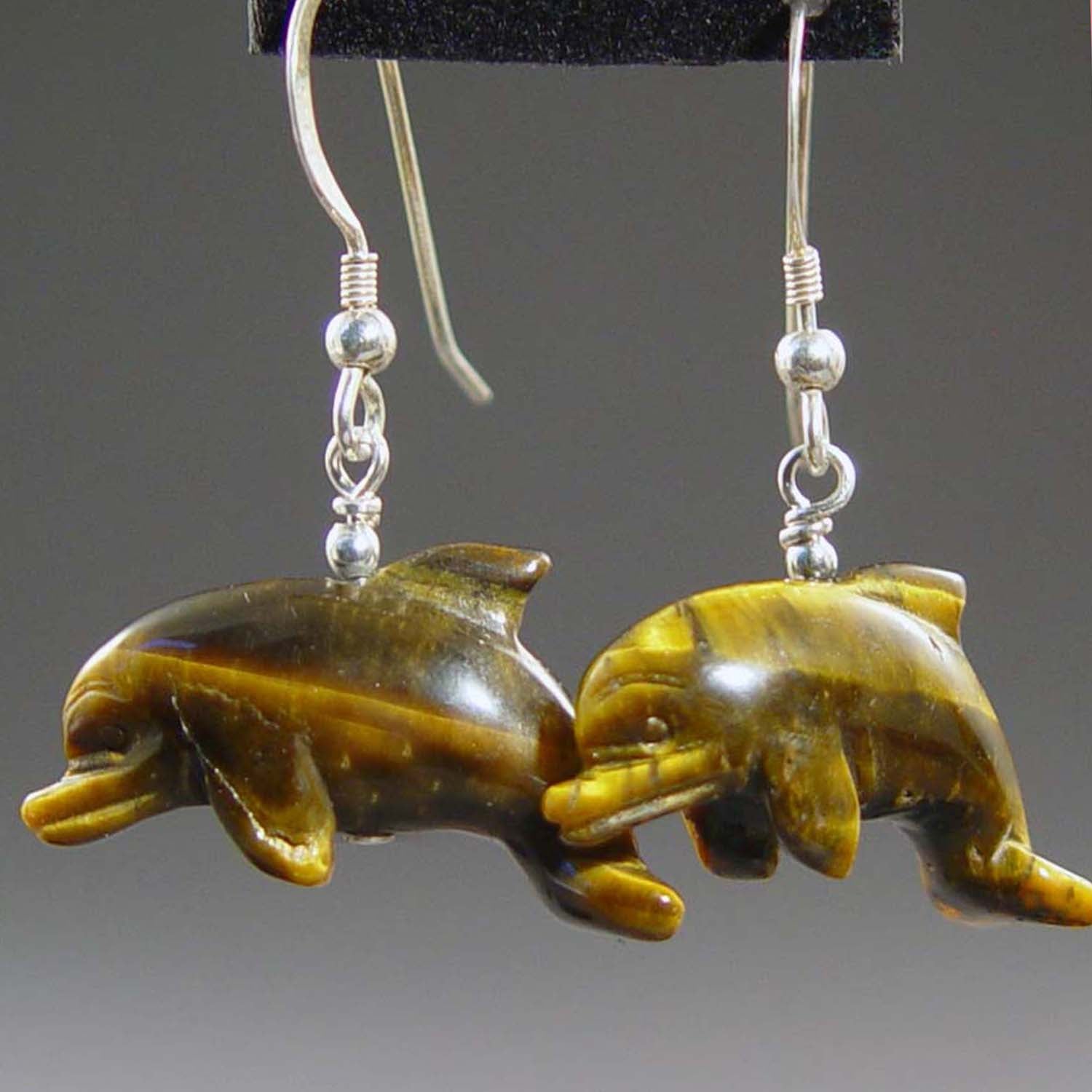 Tigereye Dolphin Earrings