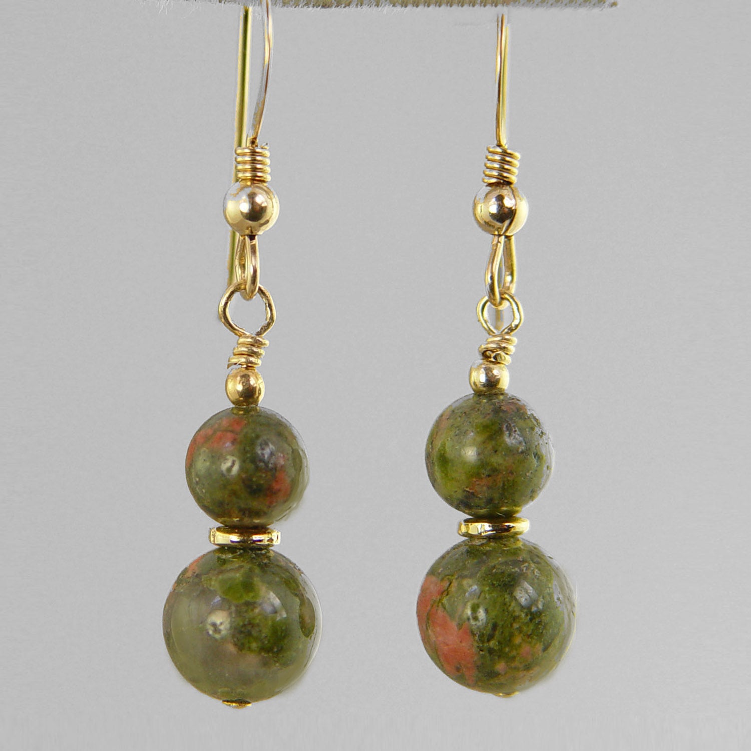 Unakite Classic Drop Earrings