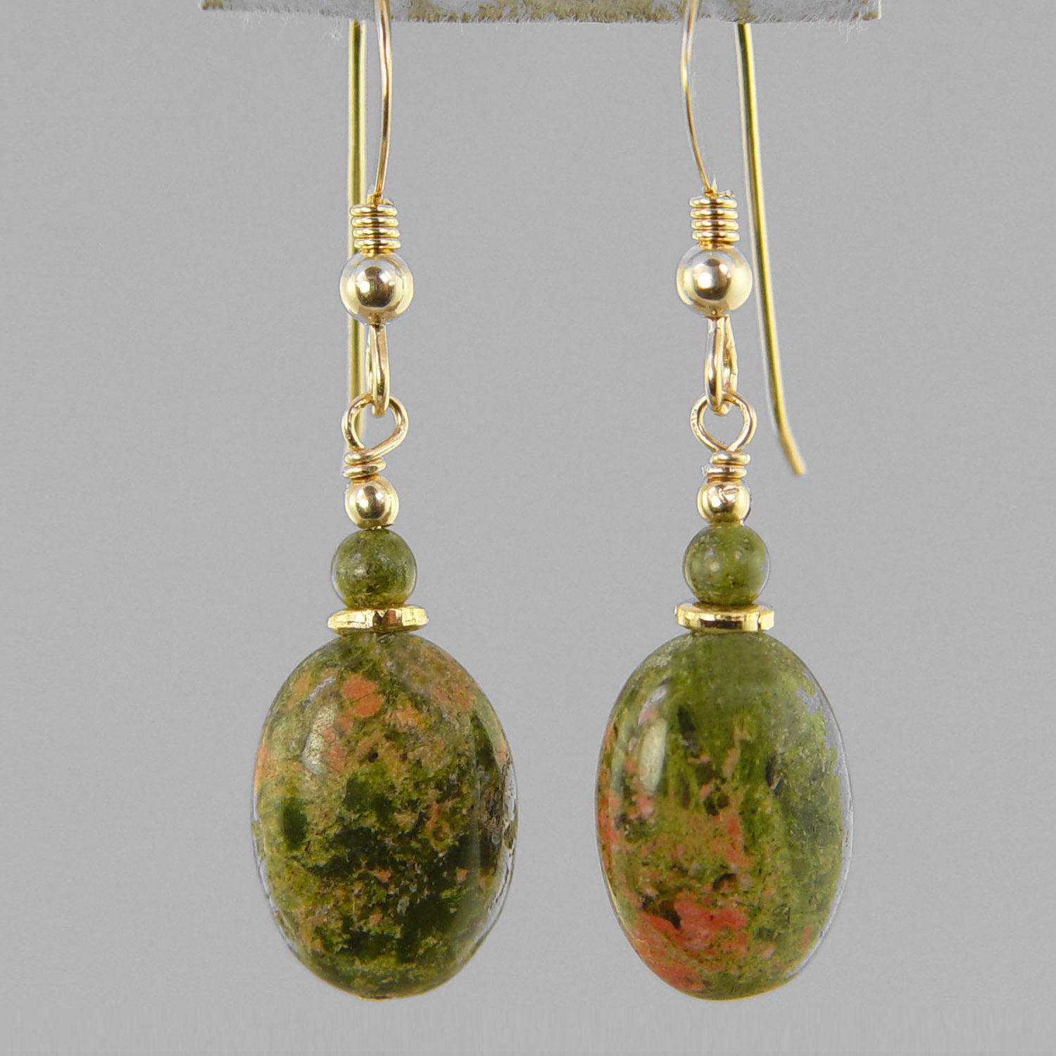 Unakite Oval Earrings