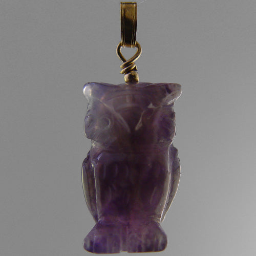 Amethyst Owl Pendant