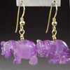 Amethyst Elephant Earrings