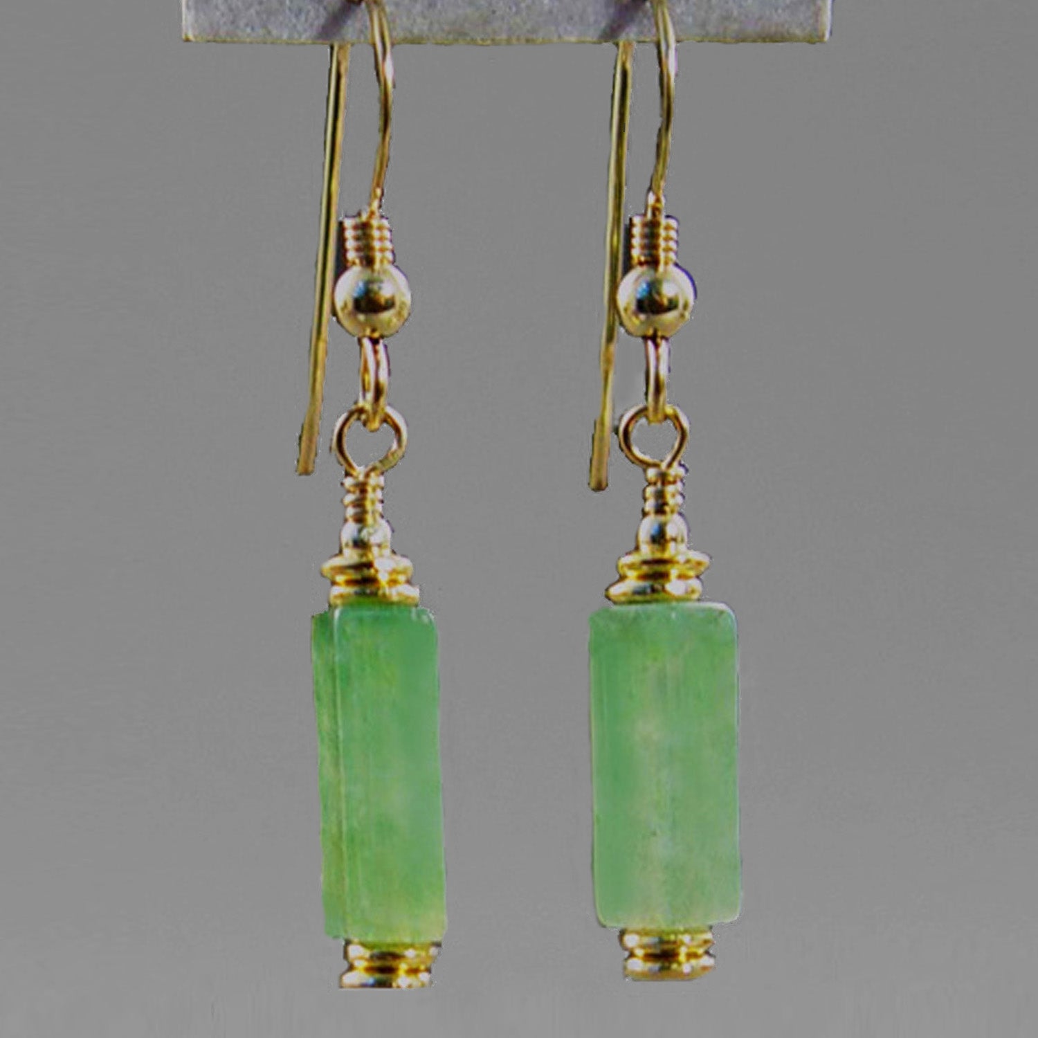 Aventurine Rectangle Earrings