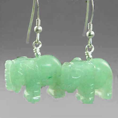 Aventurine Elephant Earrings