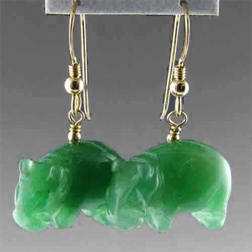 Aventurine Hippo Earrings