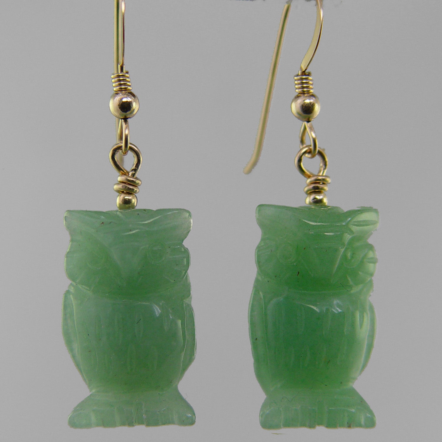 Aventurine Owl Earrings