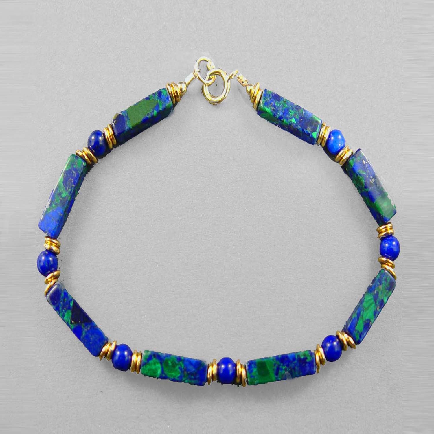 Azurite Malachite Rectangle Bracelet