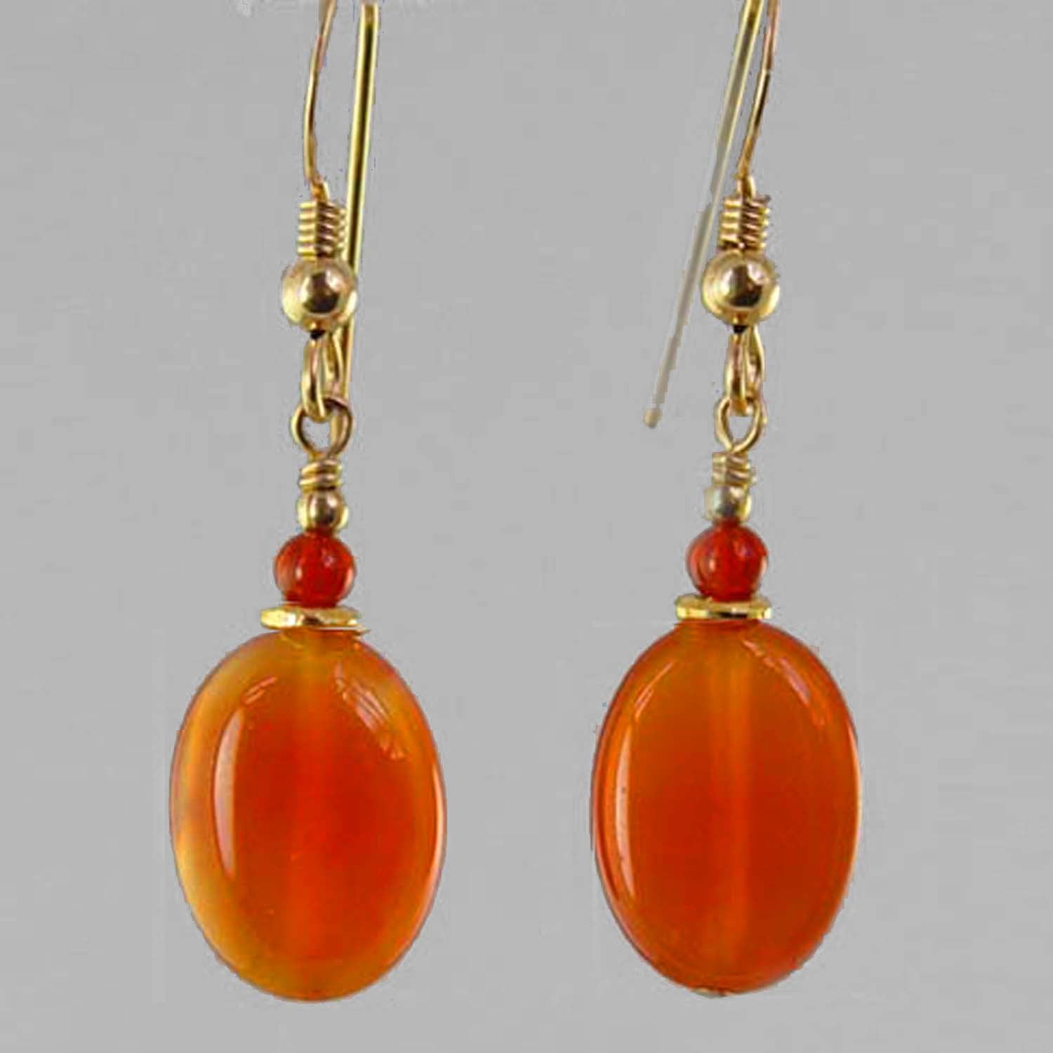 Carnelian Oval Earrings