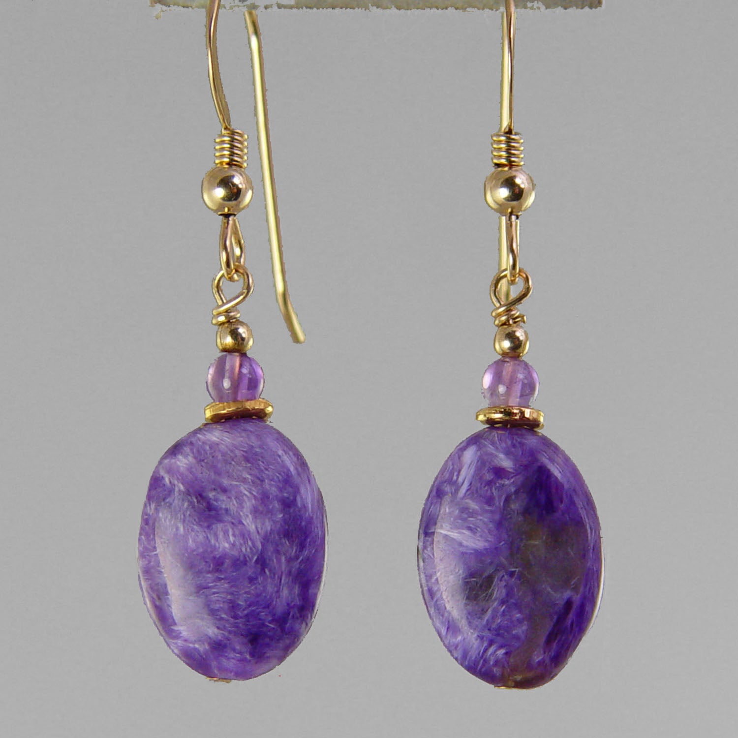 Charoite Oval Earrings