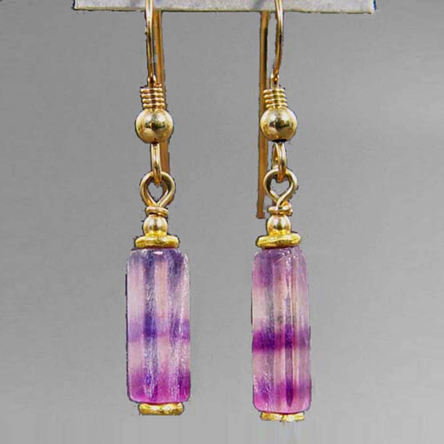 Fluorite Rectangle Earrings