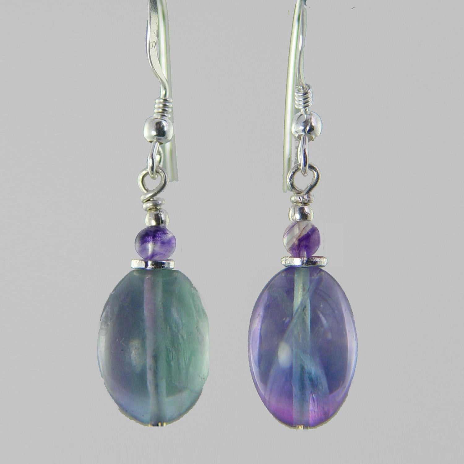 Fluorite Oval Earrings