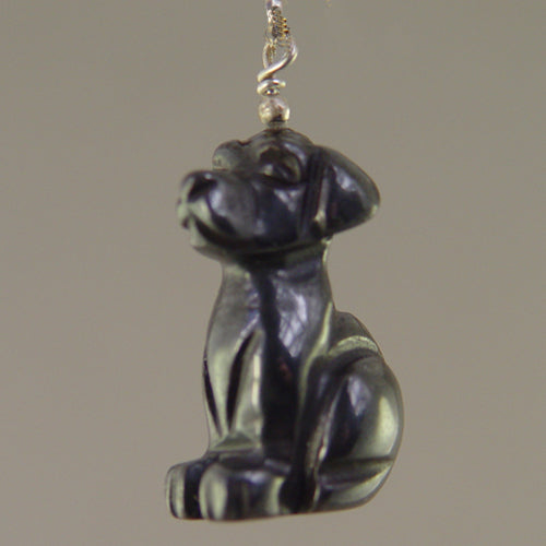Hematite Dog Pendant