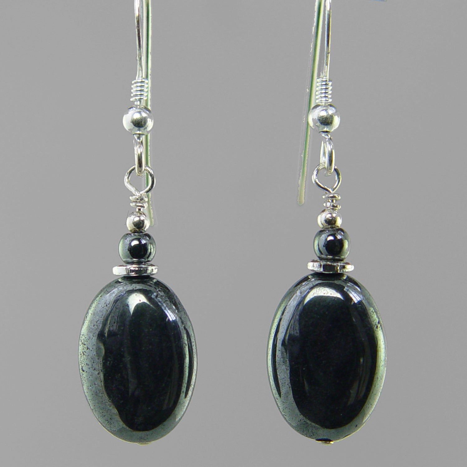 Hematite Oval Earrings