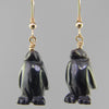 Hematite Penguin Earrings