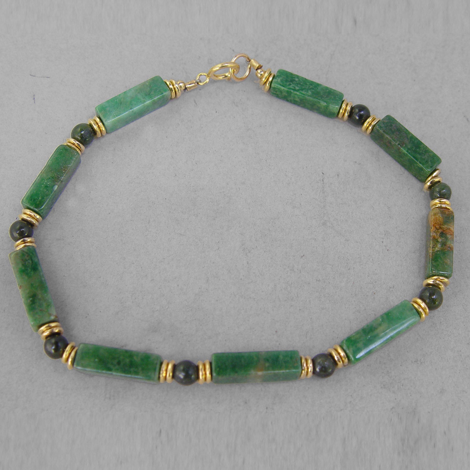 Green Jasper Rectangle Bracelet