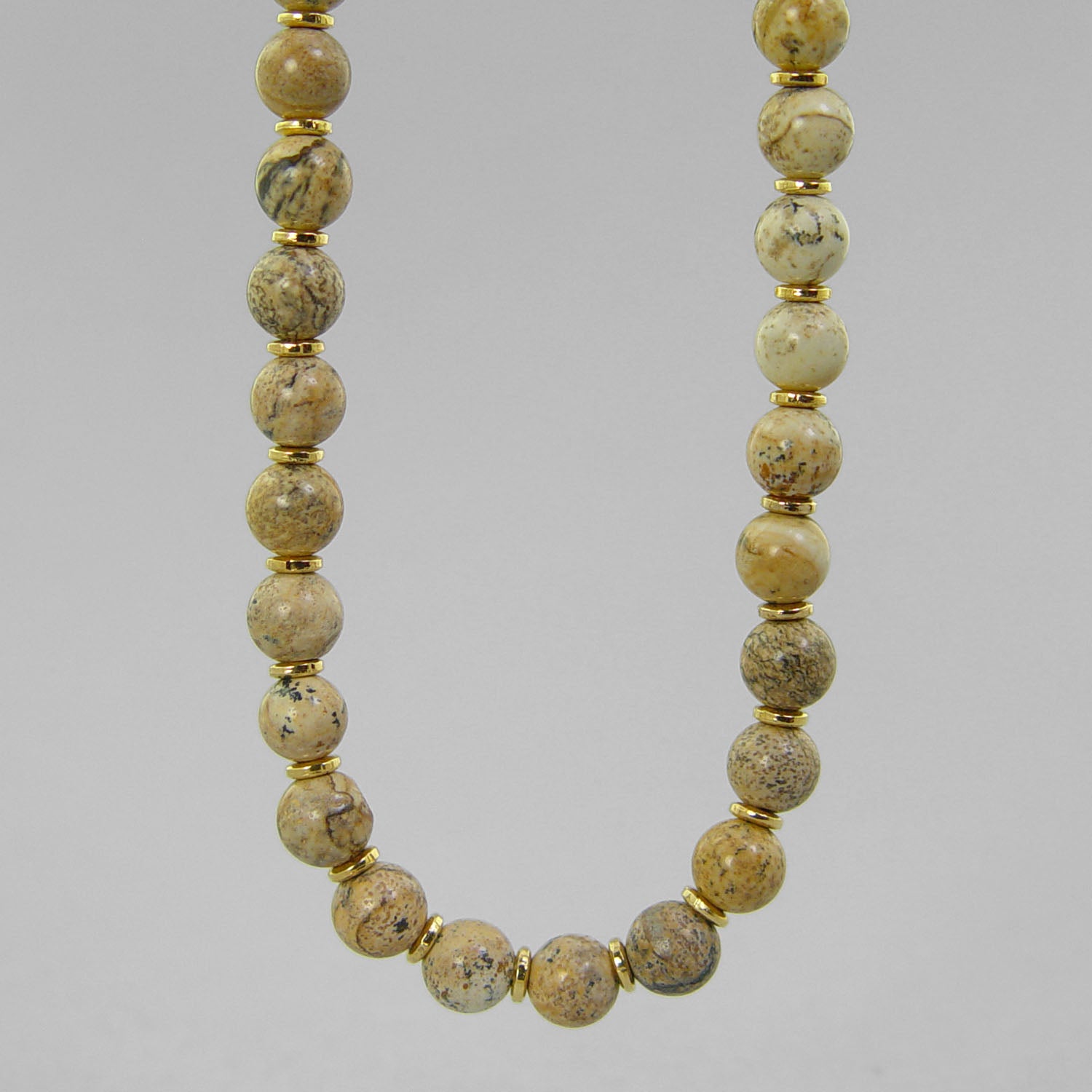 Picture Jasper Classic Round Necklace