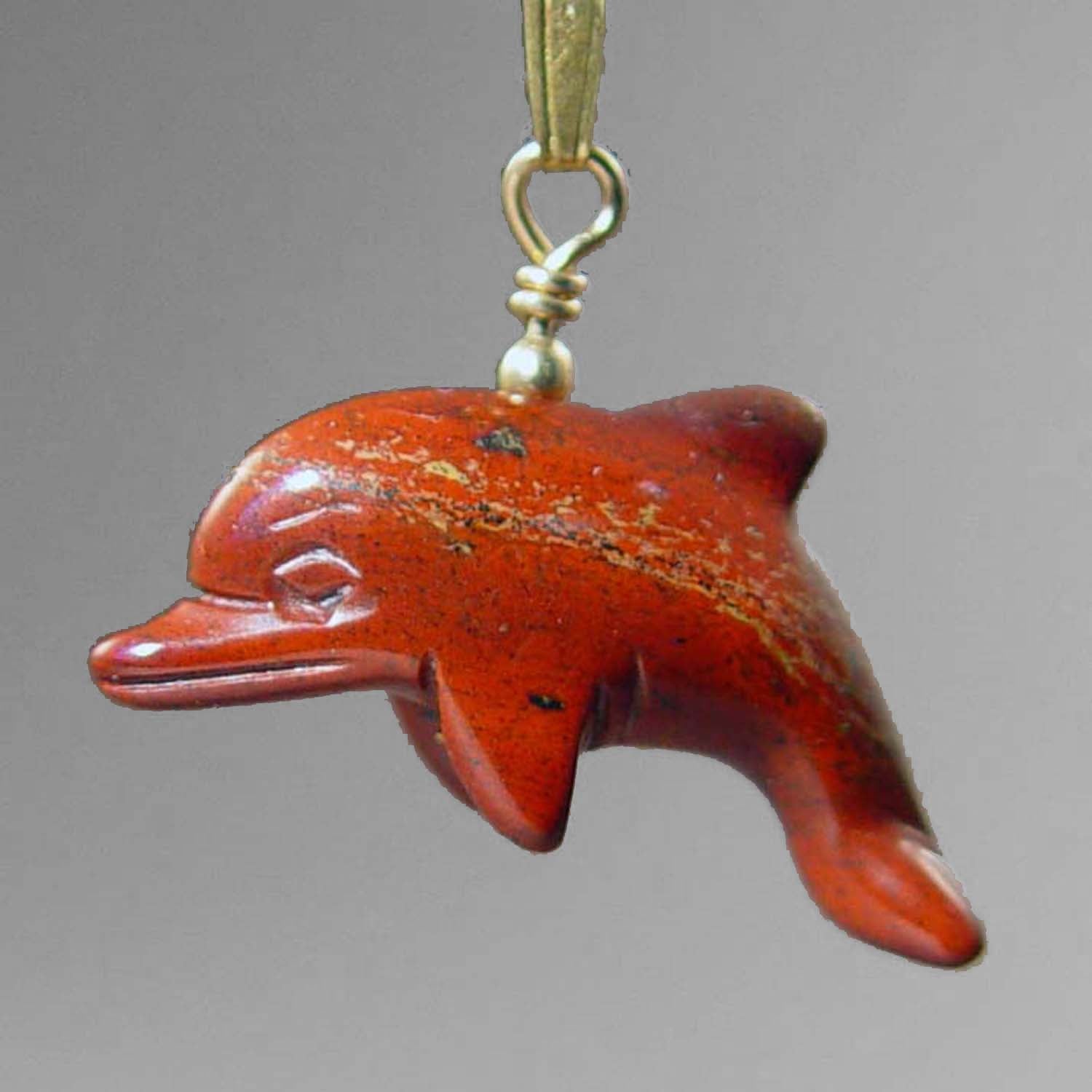 Poppy Jasper Dolphin Pendant