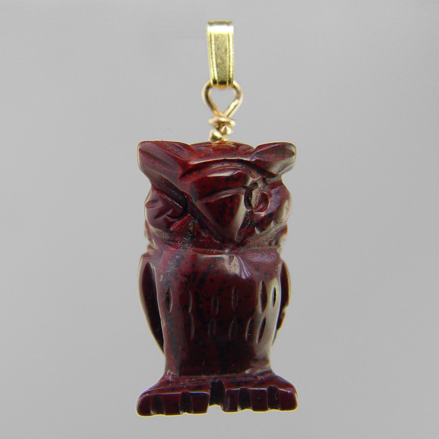 Poppy Jasper Owl Pendant