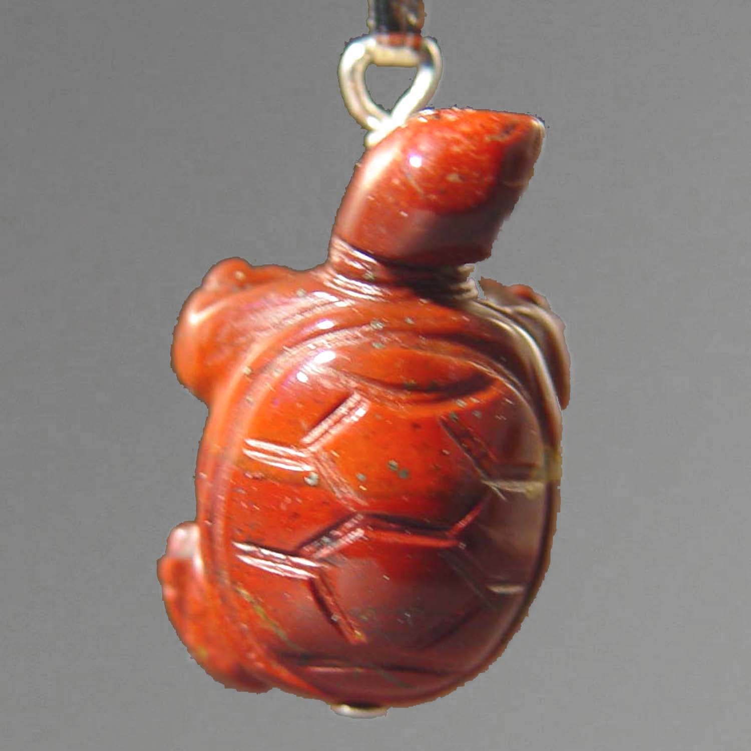 Poppy Jasper Turtle Pendant