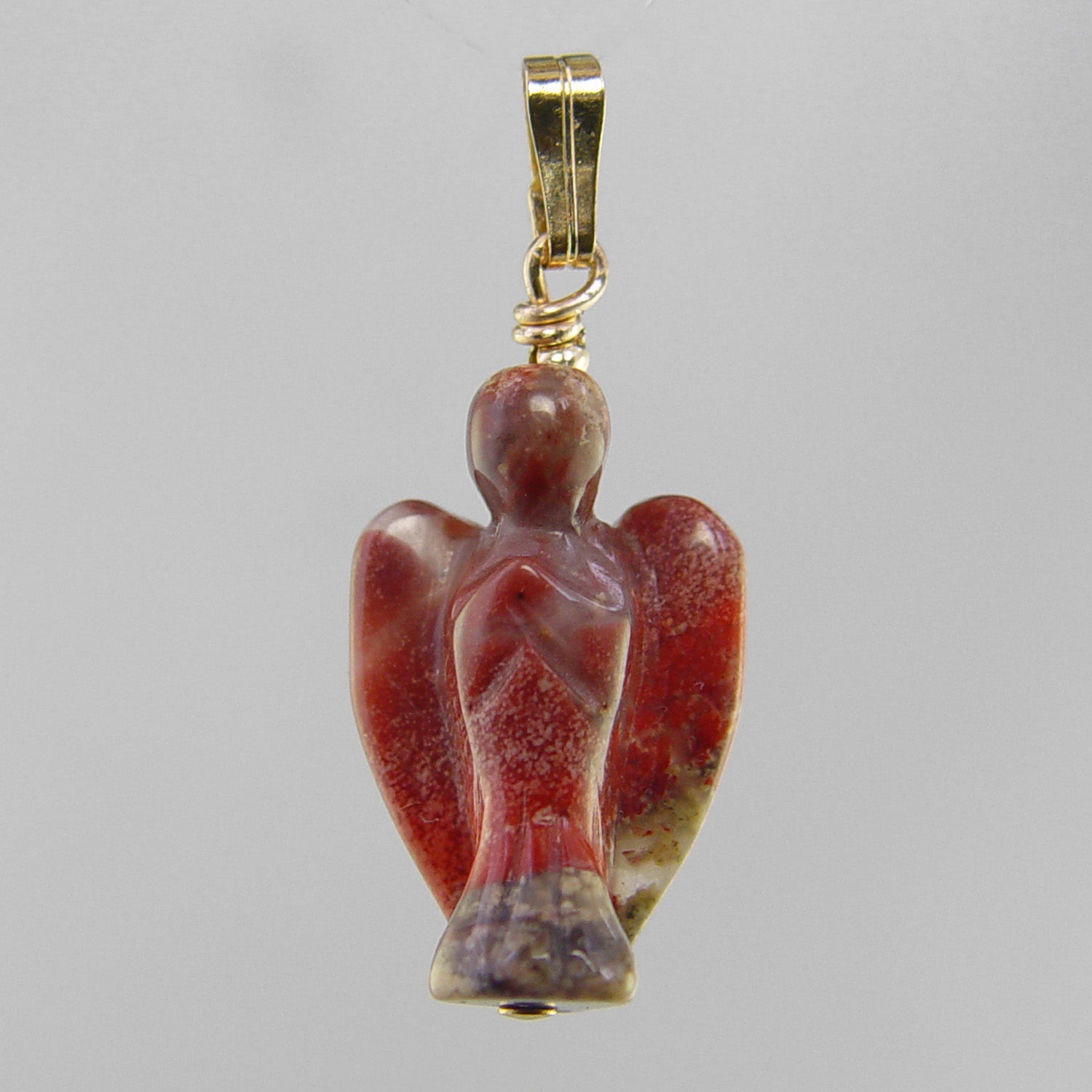 Poppy Jasper Angel Pendant