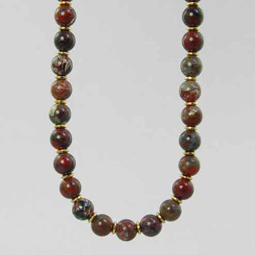 Poppy Jasper Classic Round Necklace