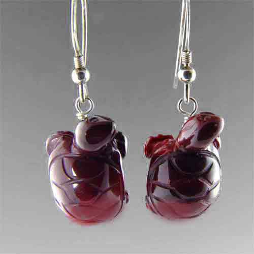 Poppy Jasper Turtle Earrings