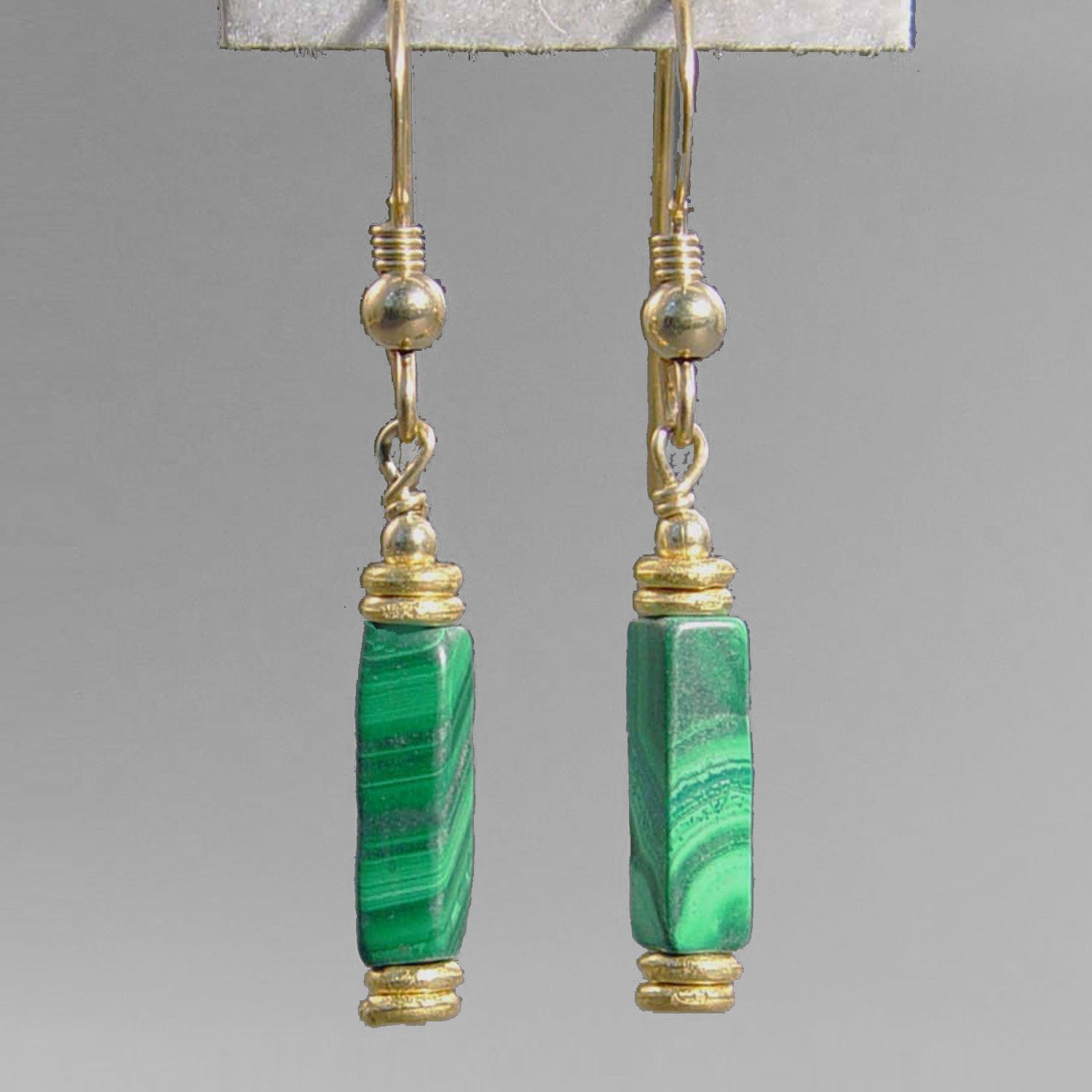 Malachite Rectangle Earrings