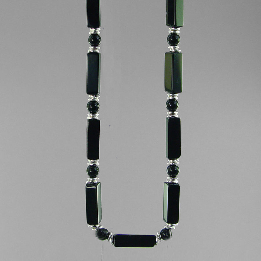 Black Onyx Rectangle Necklace