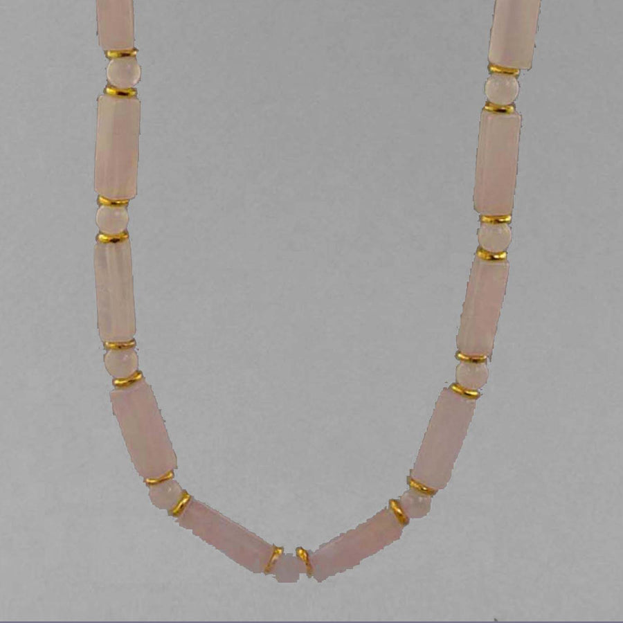 Rose Quartz Rectangle Necklace