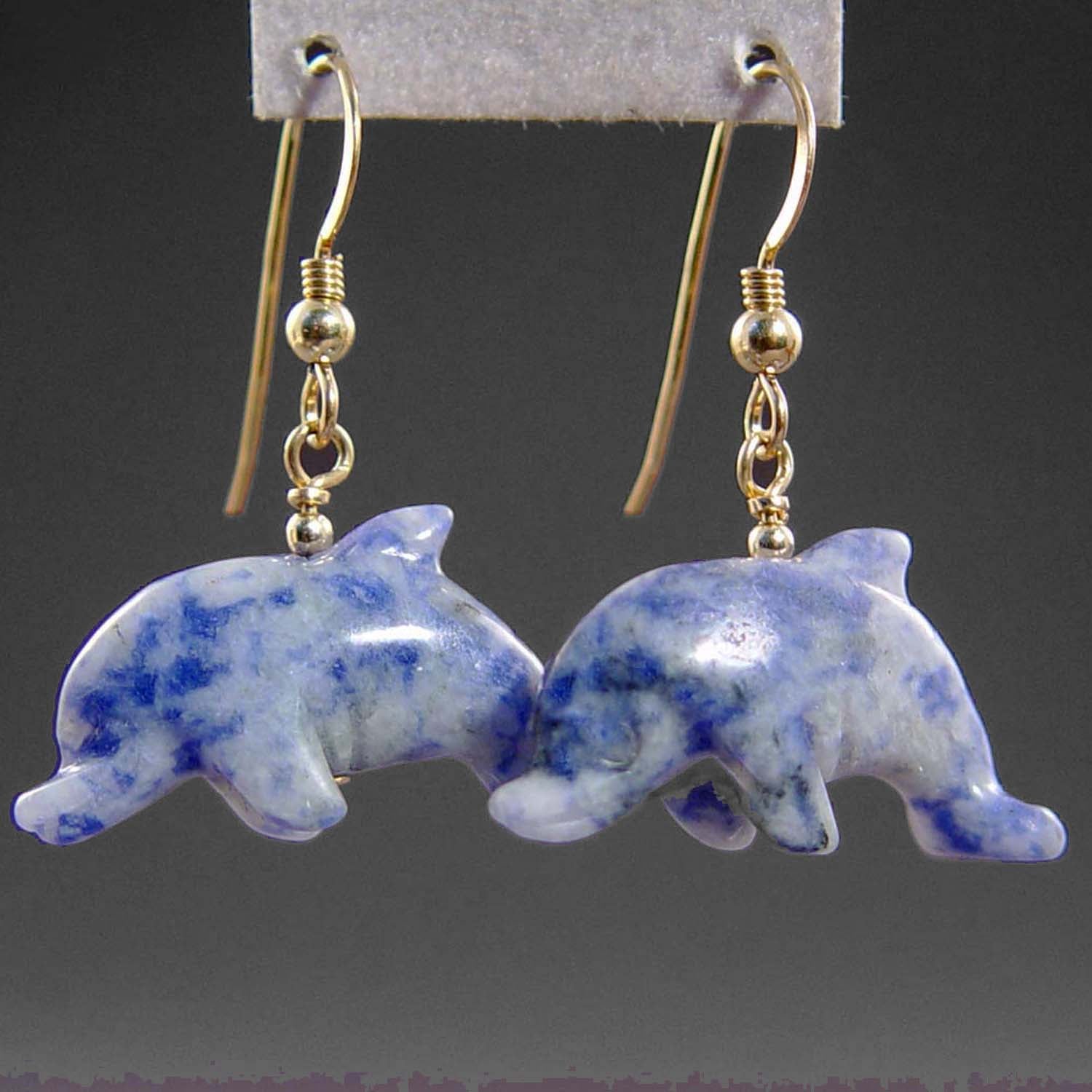 Sodalite Dolphin Earrings