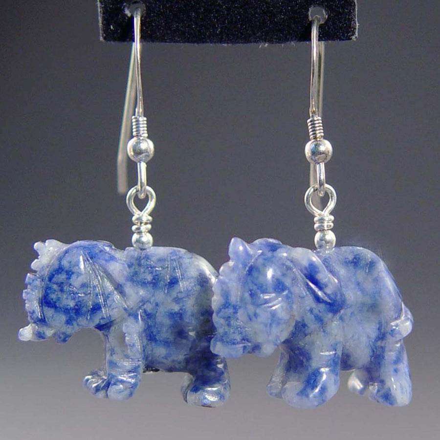 Sodalite Elephant Earrings