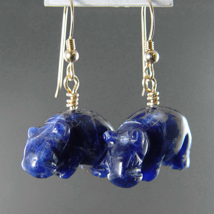 Sodalite Hippo Earrings