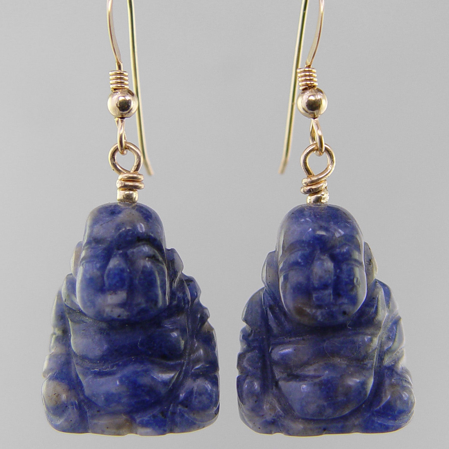 Sodalite Buddha Earrings