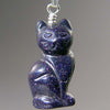 Blue Goldstone Cat Pendant