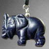 Blue Goldstone Elephant Pendant