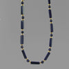 Blue Goldstone Rectangle Necklace