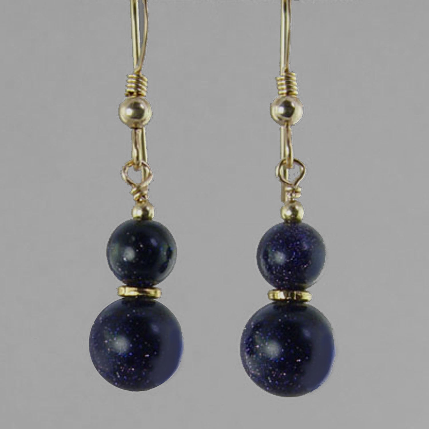 Blue Goldstone Classic Drop Earrings