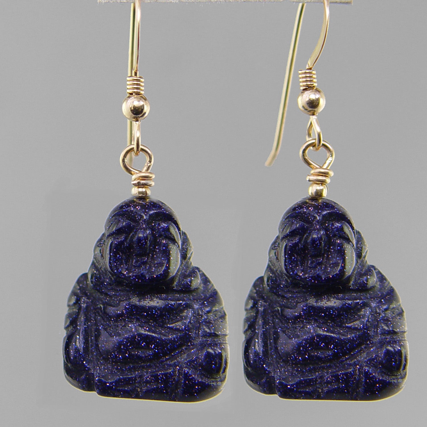 Blue hot sale goldstone earrings