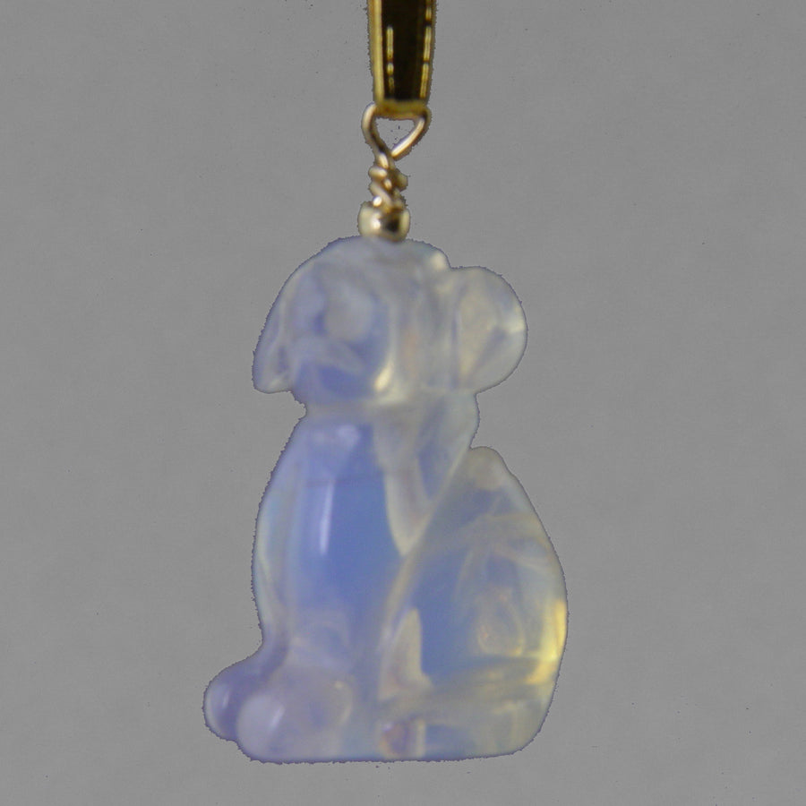 Sea Opal Dog Pendant