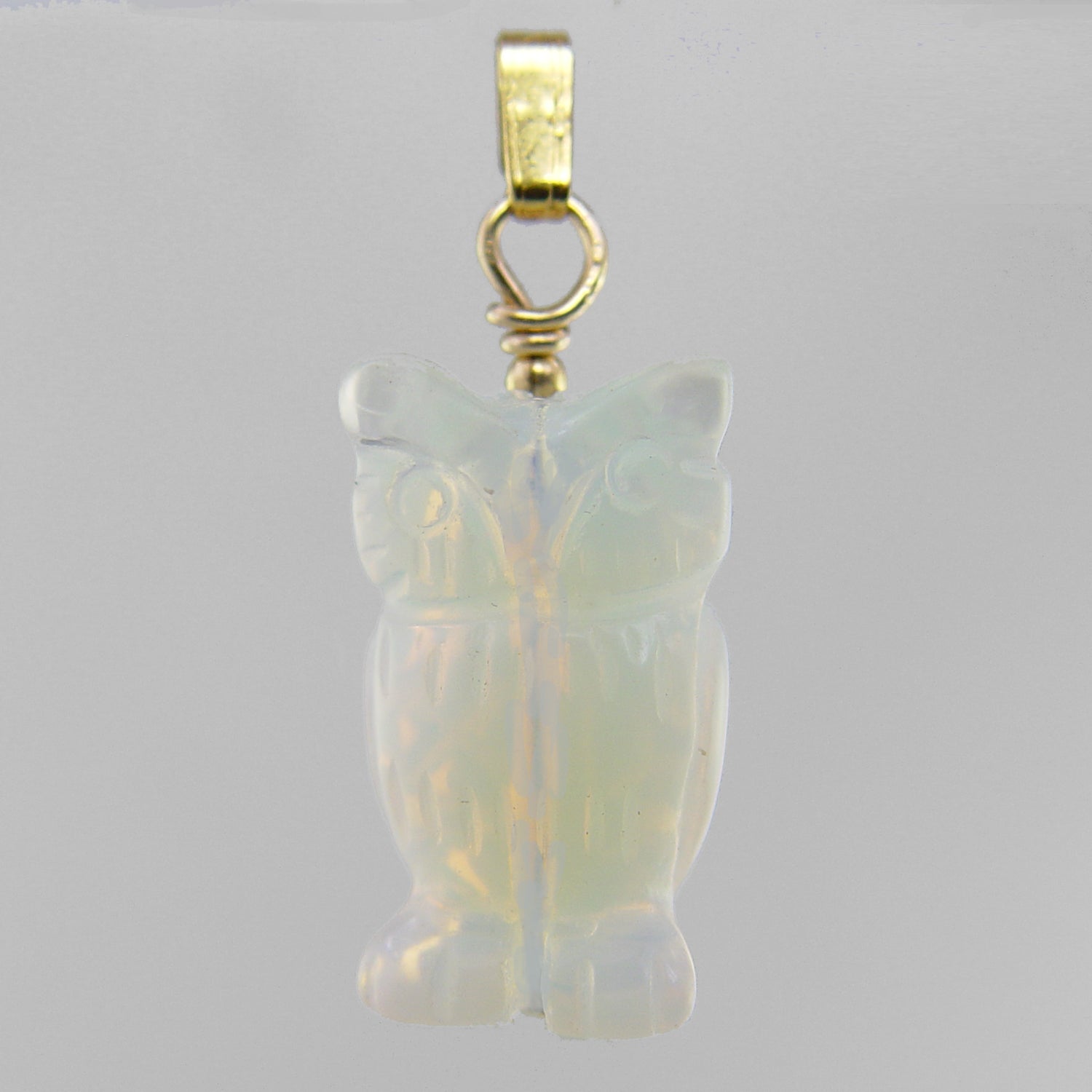 Sea Opal Owl Pendant