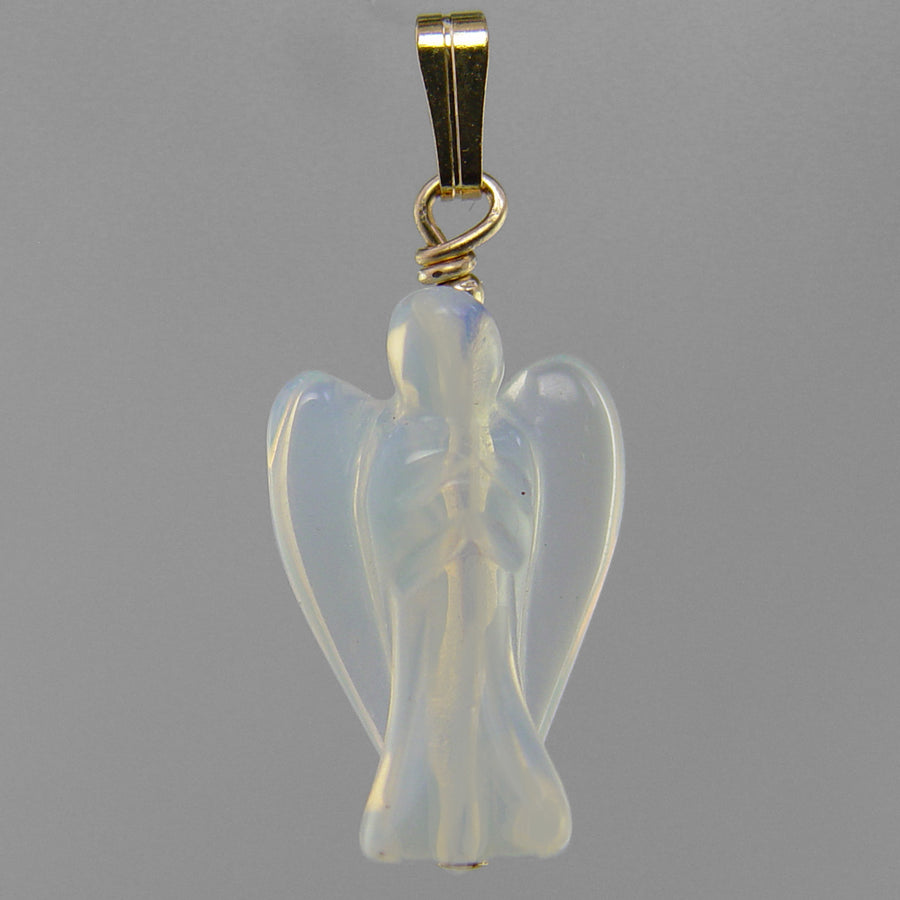 Sea Opal Angel Pendant