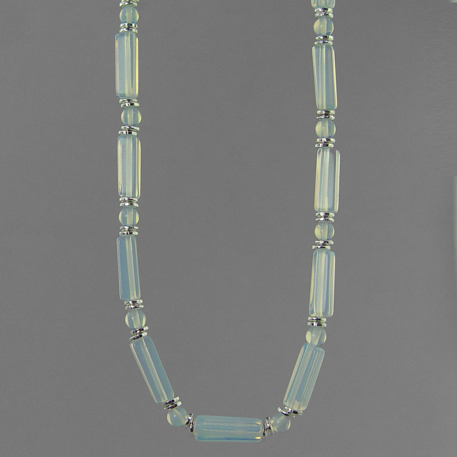 Sea Opal Rectangle Necklace