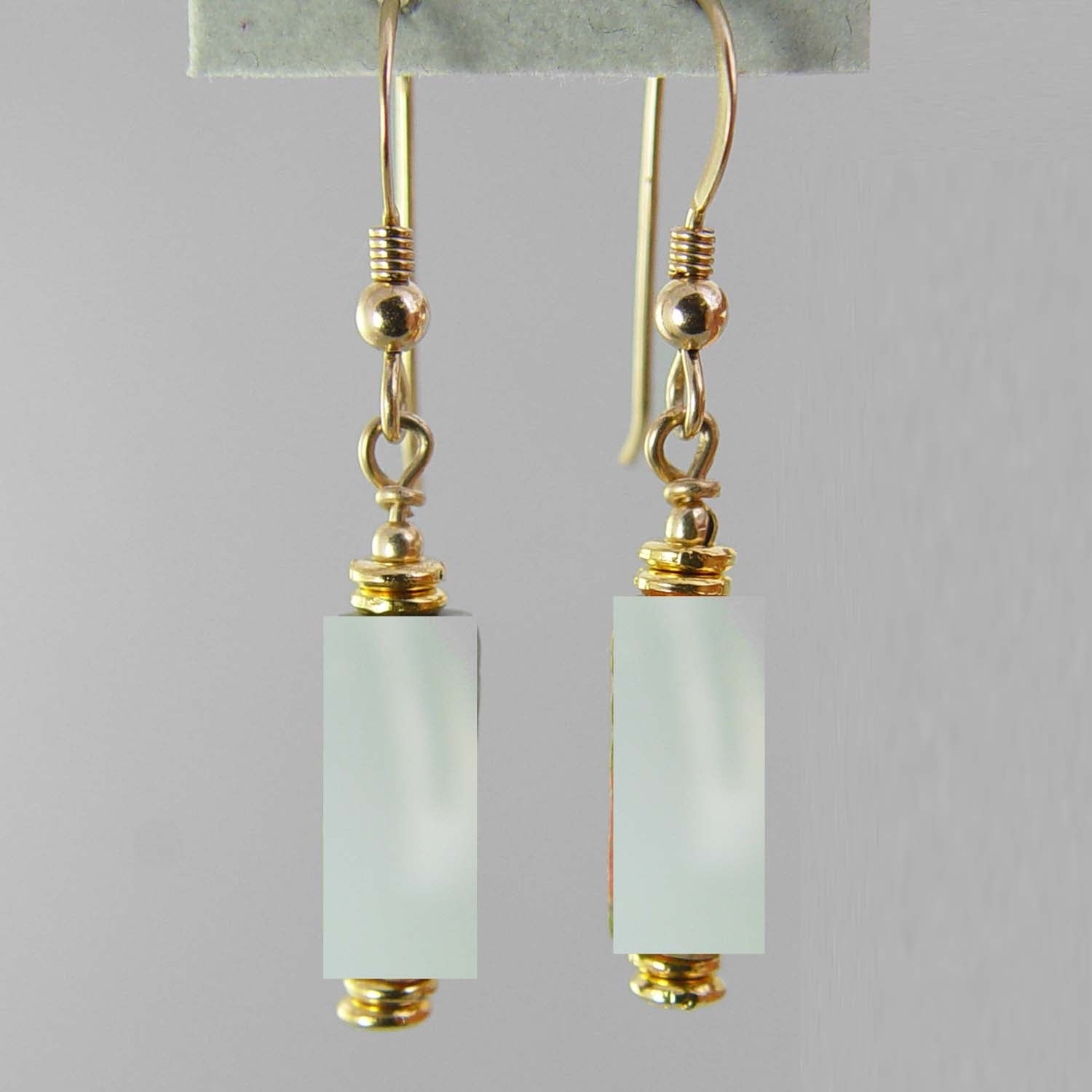 Sea Opal Rectangle Earrings